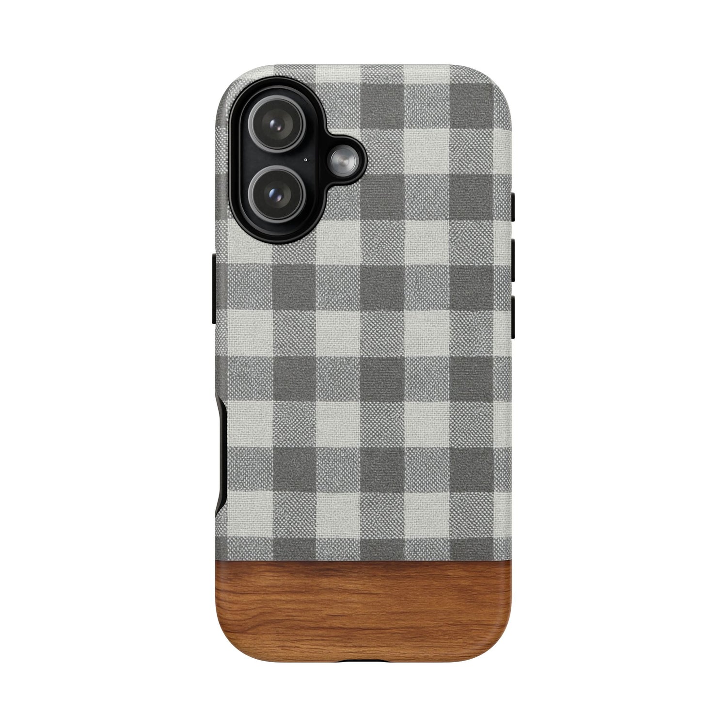 Charcoal Check Gingham iPhone Tough Case